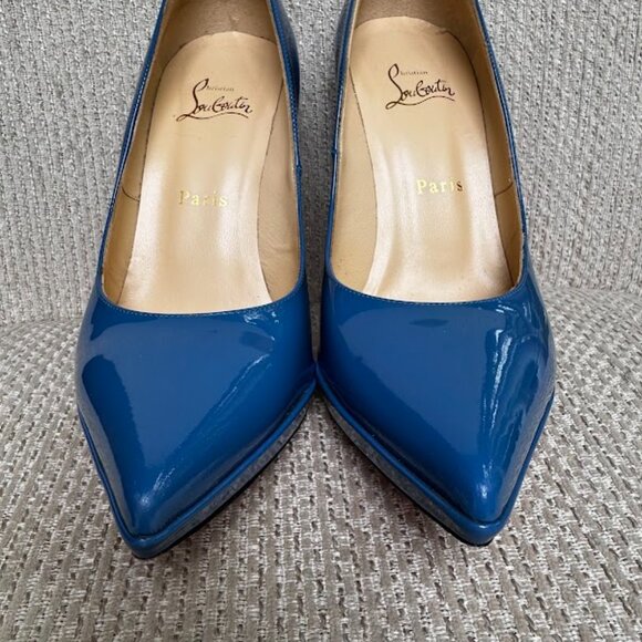 Christian Louboutin Women EU 39 US 8.5 size Blue Shoes Heels Pumps - Picture 12 of 16